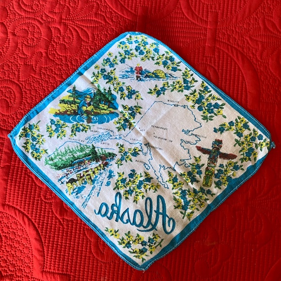 Vintage Alaskan Souvenir Handkerchief - Picture 6 of 7